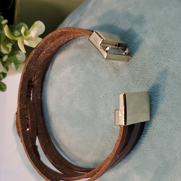 2/$15 Leather Bracelet with Amethyst Stone - Picture 5 of 5